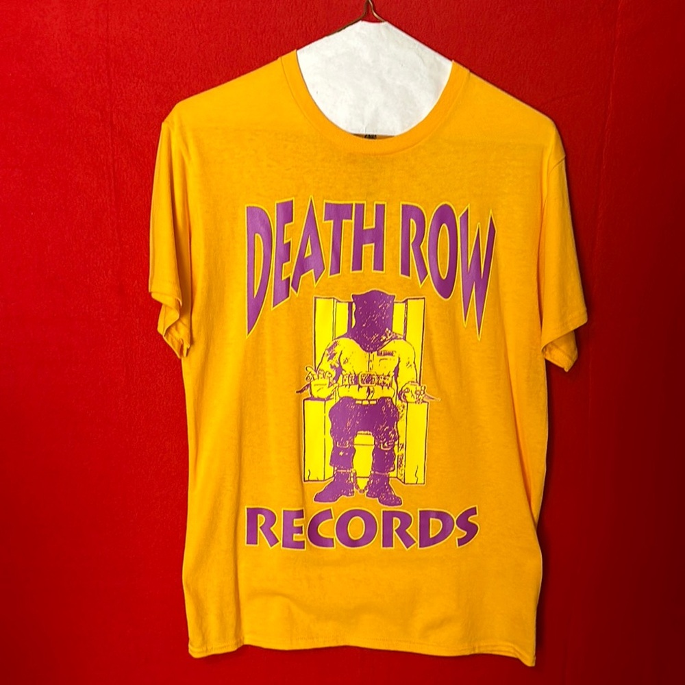 Death Row Records Graphic Tee in Yellow and Purple